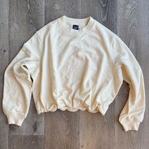 GAP NWT Cream Cropped Crewneck Sweatshirt 0427